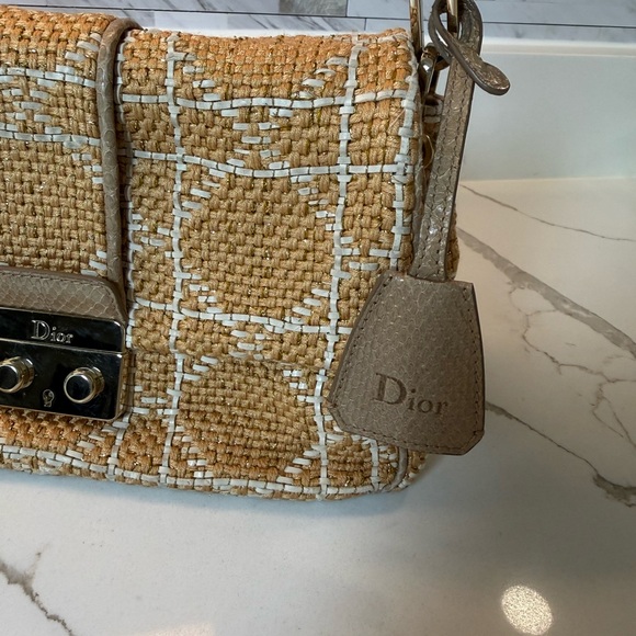 Dior Limited Edition Miss Dior Flap Bag Woven Tweed & Python Snakeskin Trim - Picture 6 of 16